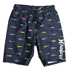 Hurley Boys Swim Trunks Shark Print Size 10/12